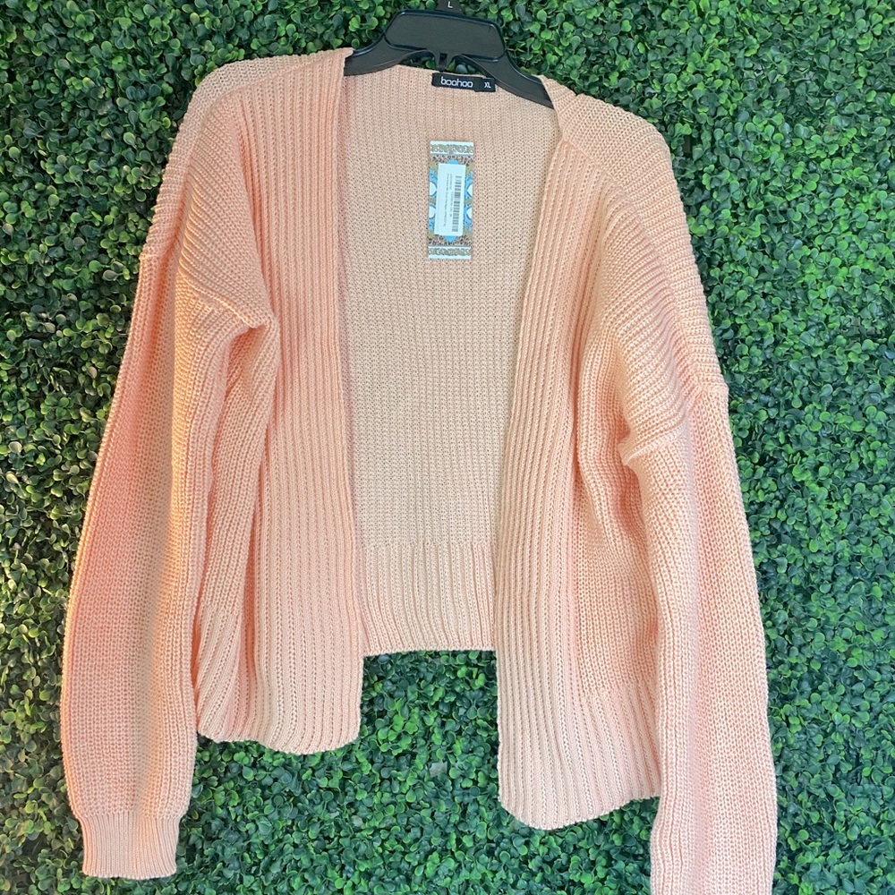Bright Peach Knitted Cardigan